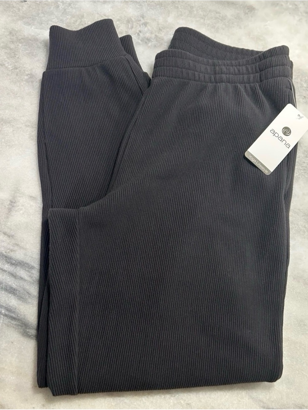 Apana women’s medium dark gray Ribbed yoga Pants